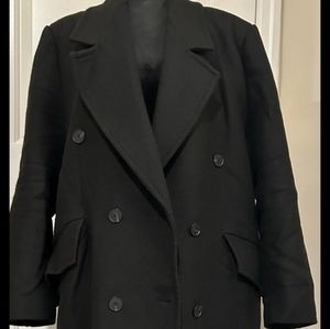 Zara Double Breasted Wool Blend Coat